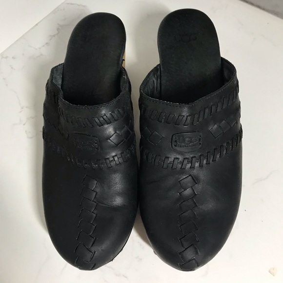UGG Vivica black leather braided clogs - Picture 2 of 16